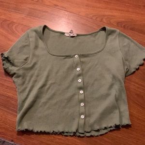Beautiful sage green crop top, womens large